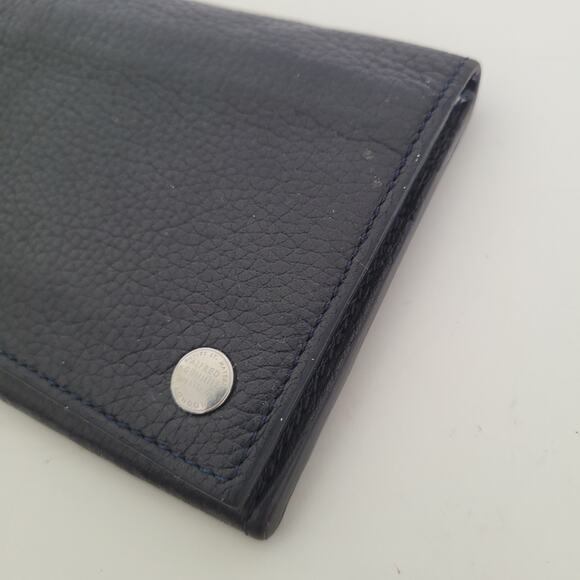 Dunhill Designer Checkbook Card Bill Holder Wallet Black Bifold Leather Long - Picture 11 of 11